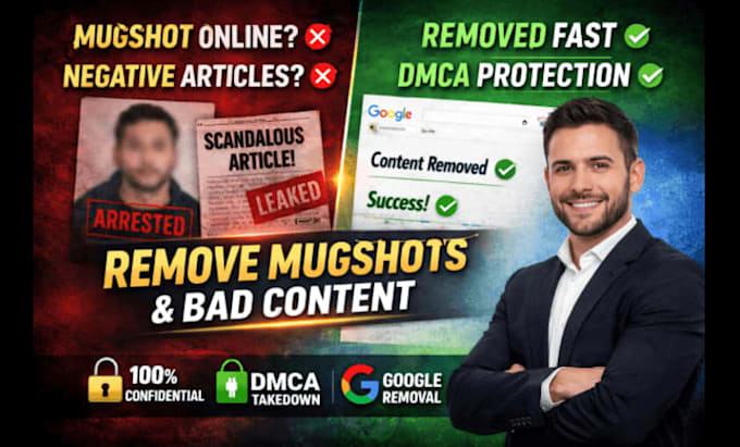 remove mugshots, negative articles and leaked content with dmca