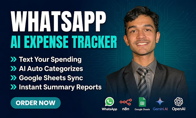 build whatsapp automation expense tracker using n8n or API
