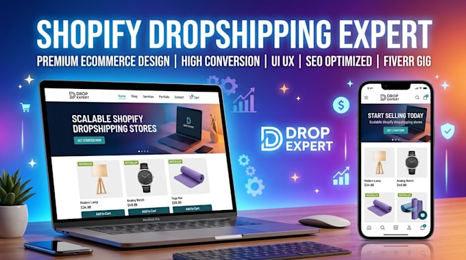 create a high converting shopify dropshipping store design or shopify website