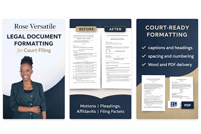 format your legal documents for court filing