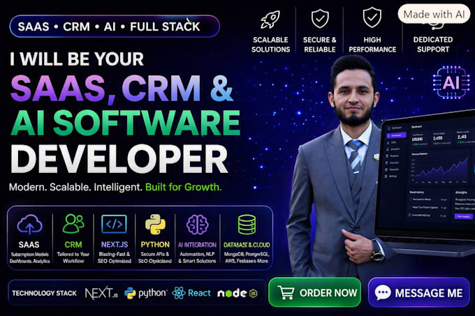 be your saas, ai website, CRM, and full stack ai software developer