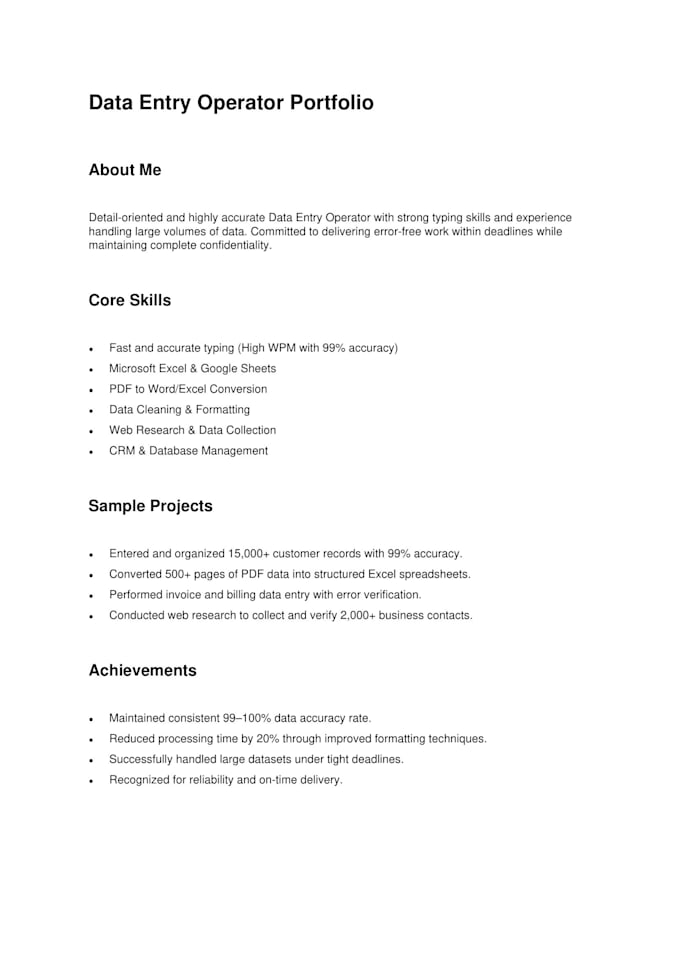 do accurate data entry, excel data entry and PDF conversion