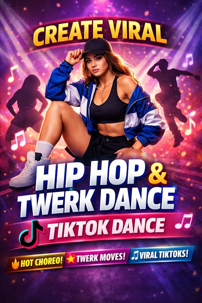create viral hip hop dance, tik tok dance, afrobeat dance, twerk dance