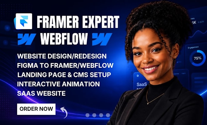 design and develop framer or webflow websites, landing pages