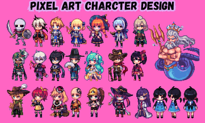 create pixel art character, pixel art sprite sheet, character sprite, animation