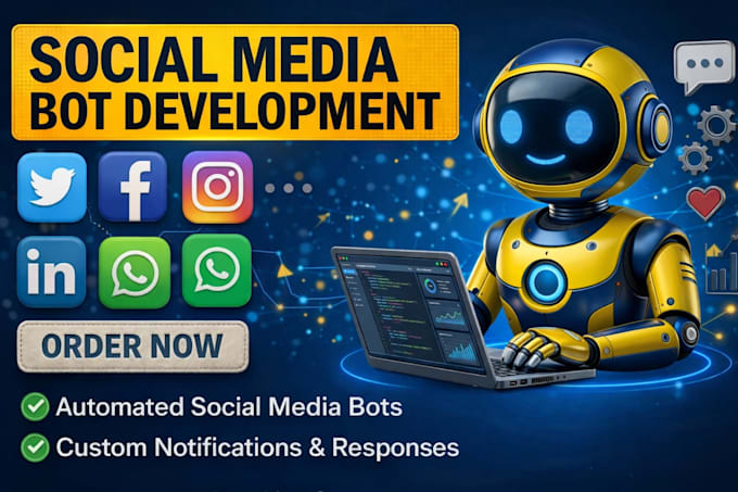 develop social media bot for instagram, youtube, tiktok api, python automation