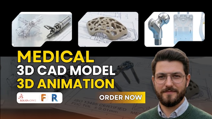 do 3d medical device, product prototype, 3d animation and 3d product design