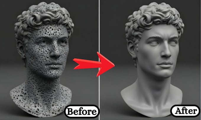 clean repair, fix mesh, cleanup stl optimize 3d scanned model for 3d printing
