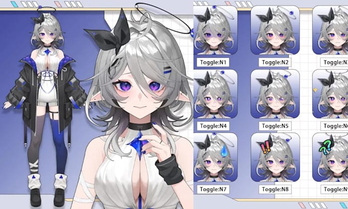 rig live2d vtuber model vtuber model with pro vtuber rigging for vtube studio
