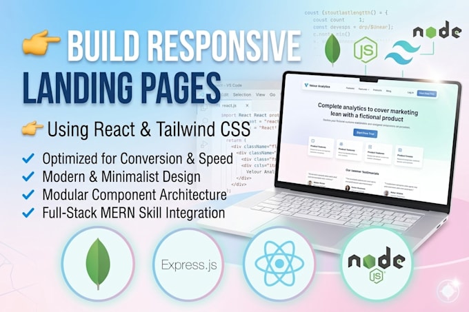 Build responsive landing pages using react and tailwind css by Farhan ...