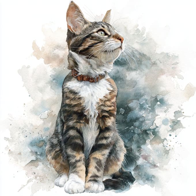 draw watercolor pet portrait