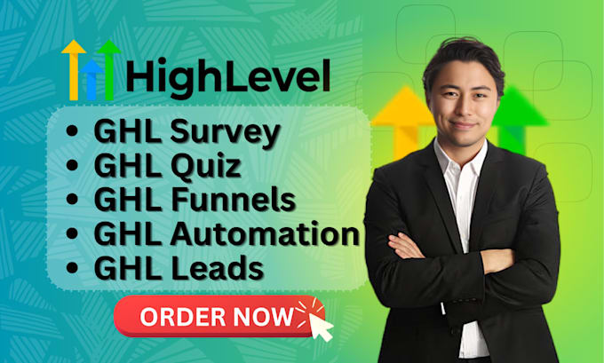 setup ghl survey, quiz, funnels, automations, leads