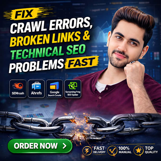 fix crawl errors, broken links, technical SEO problems fast