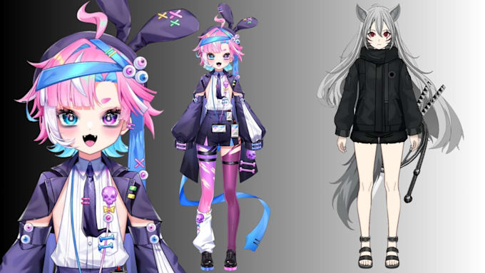 create live2d vtuber model rig anime vtuber avatar for streaming