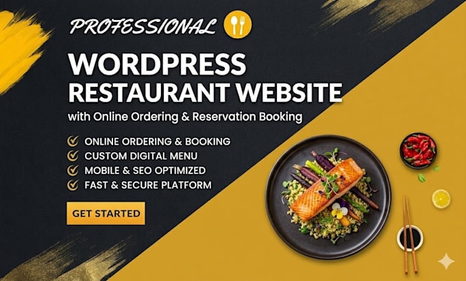 create a wordpress restaurant website with online ordering, reservation booking