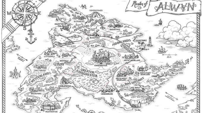 vector map illustration custom map design dnd game map city site map fantasy map