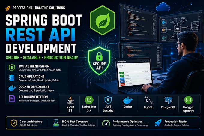 build a production ready rest API with spring boot, jwt auth and docker