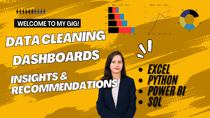 do data analysis and visualization in excel, power bi, python and sql