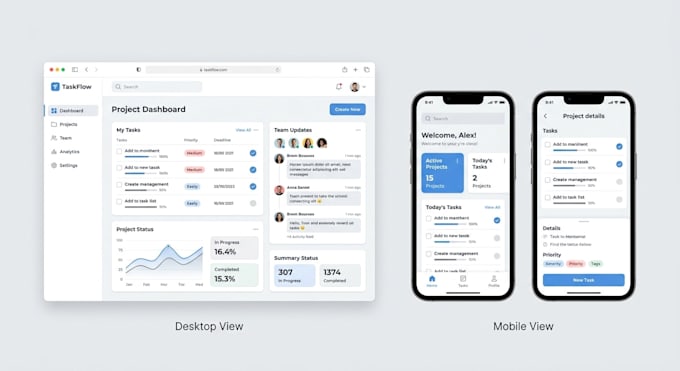 design responsive UI UX for web and mobile