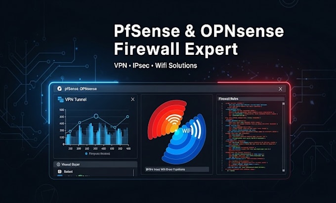 setup pfsense opnsense firewall network VPN ipsec and wifi solution