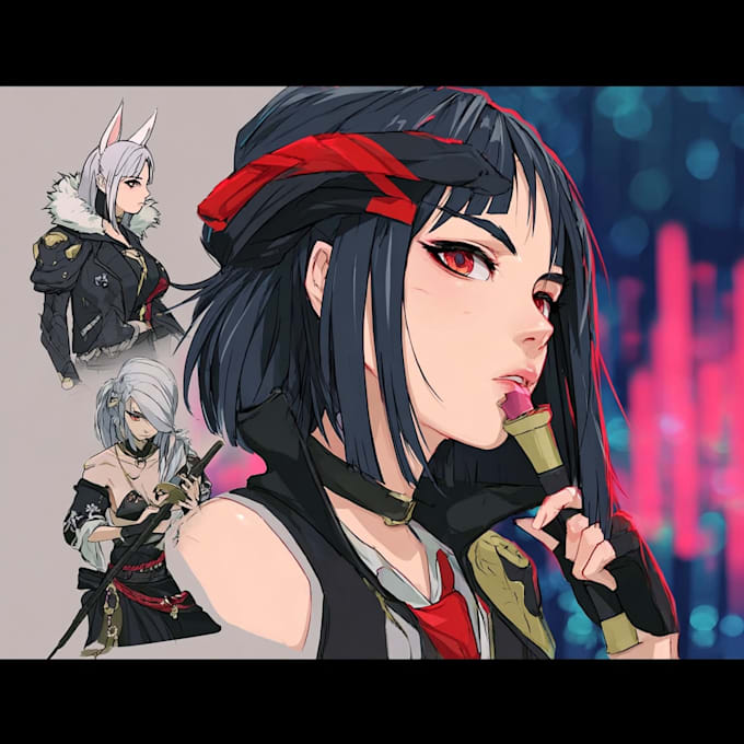 draw anime character illustration, portrait, avatar