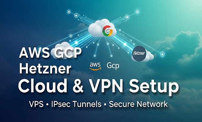 setup AWS gcp hetzner cloud vps network VPN ipsec tunnels