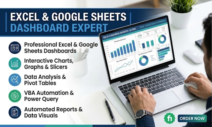 create excel dashboard, charts, graphs and pivot tables