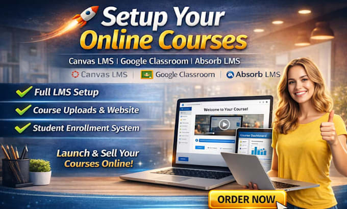 setup online course creation canvas lms google classroom absorb lms website