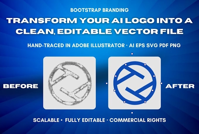 convert your ai generated logo into a clean fully editable vector file