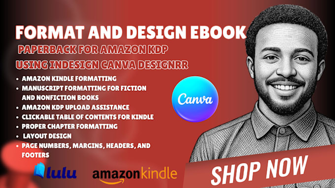 format, design ebook and paperback for amazon KDP using indesign canva designrr