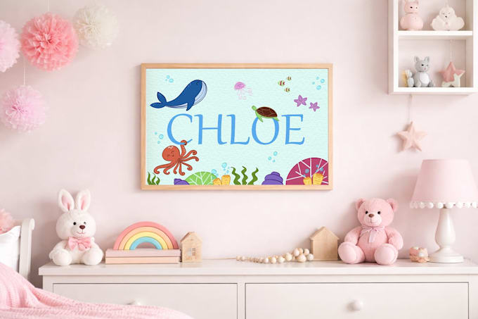 create custom baby name wall art