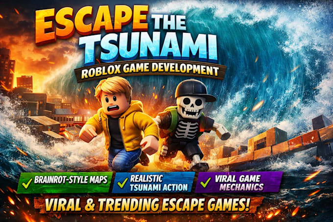 create escape tsunami for brainrot, escape the tsunami roblox game development