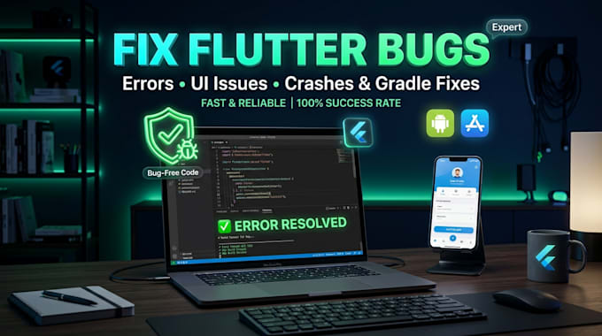 fix flutter bugs, UI issues, and errors in android and ios