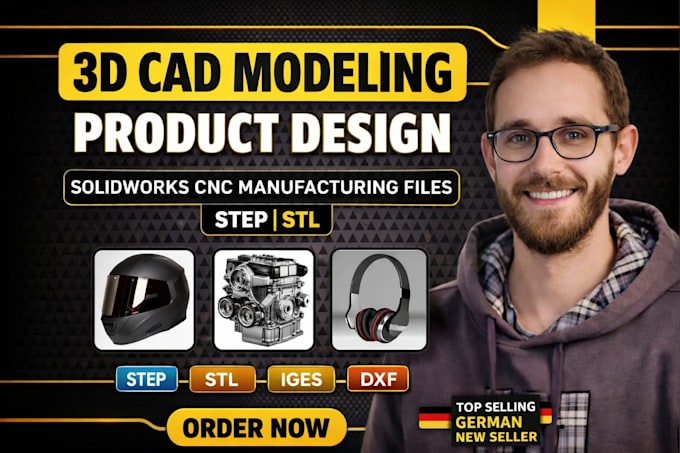 Do 3d cad product modeling solidworks design cnc manufacturing files ...