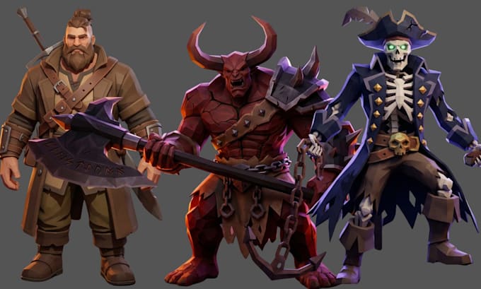 Mid Poly Asset Faire des personnages de jeu 3d low poly et mid poly, assets pour unity ...