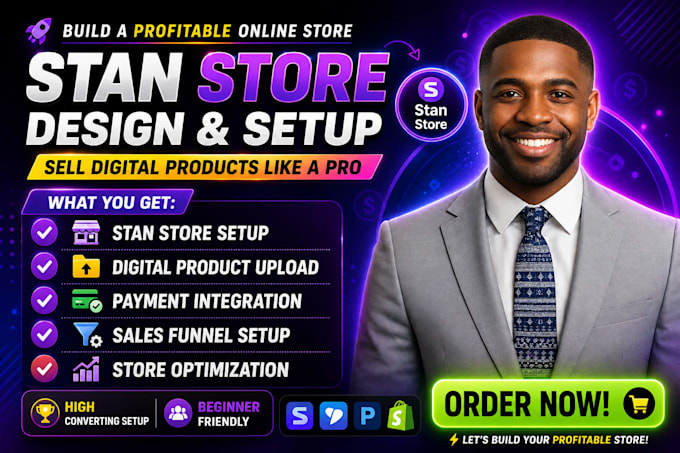 setup stan store, stan store digital product, stan store marketing landing page