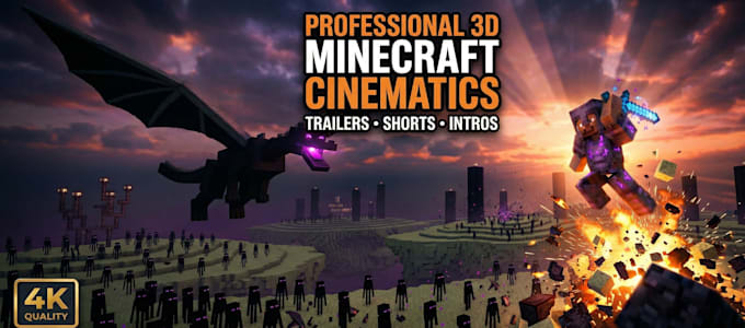 animate a 3d minecraft youtube short or tiktok video