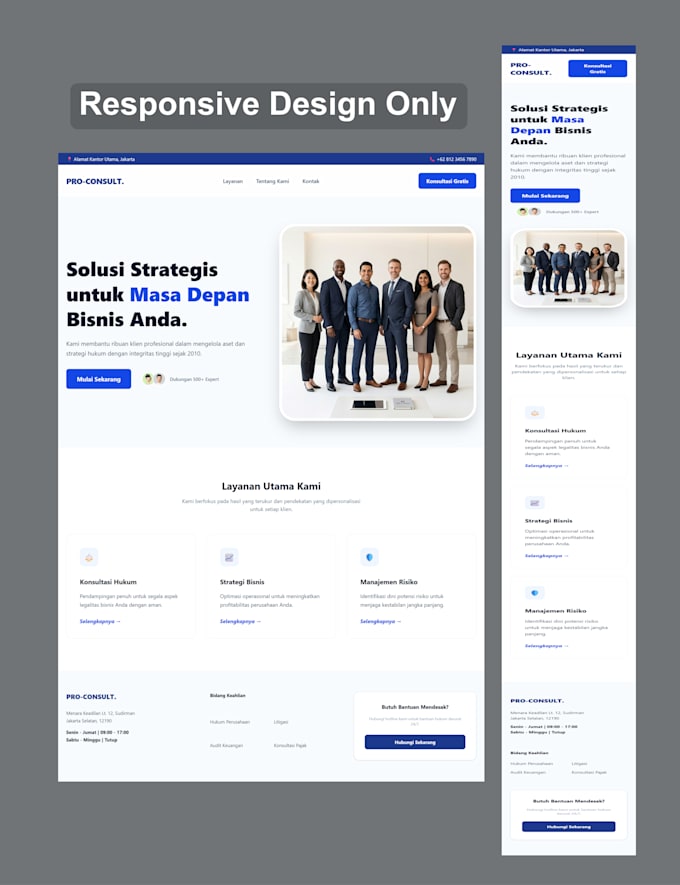 develop a professional business landing page using tailwind CSS