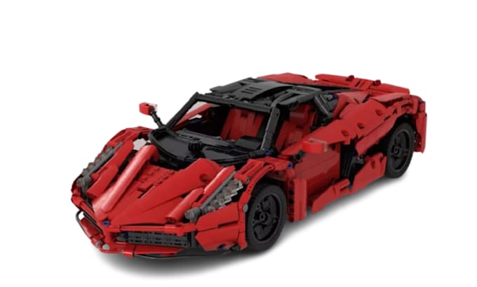 design 3d lego model moc, technic car, toy, set, minifigure  with xml part list