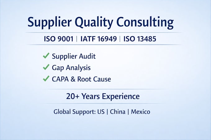 supplier quality audit and iso gap analysis