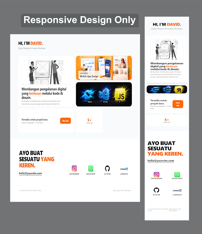 build a modern tailwind CSS portfolio website