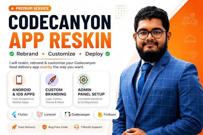 reskin, rebrand, customize your codecanyon food delivery app