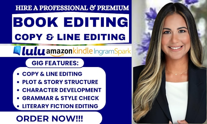 Edit and proofread literary fiction novel romance copy line manuscript ...