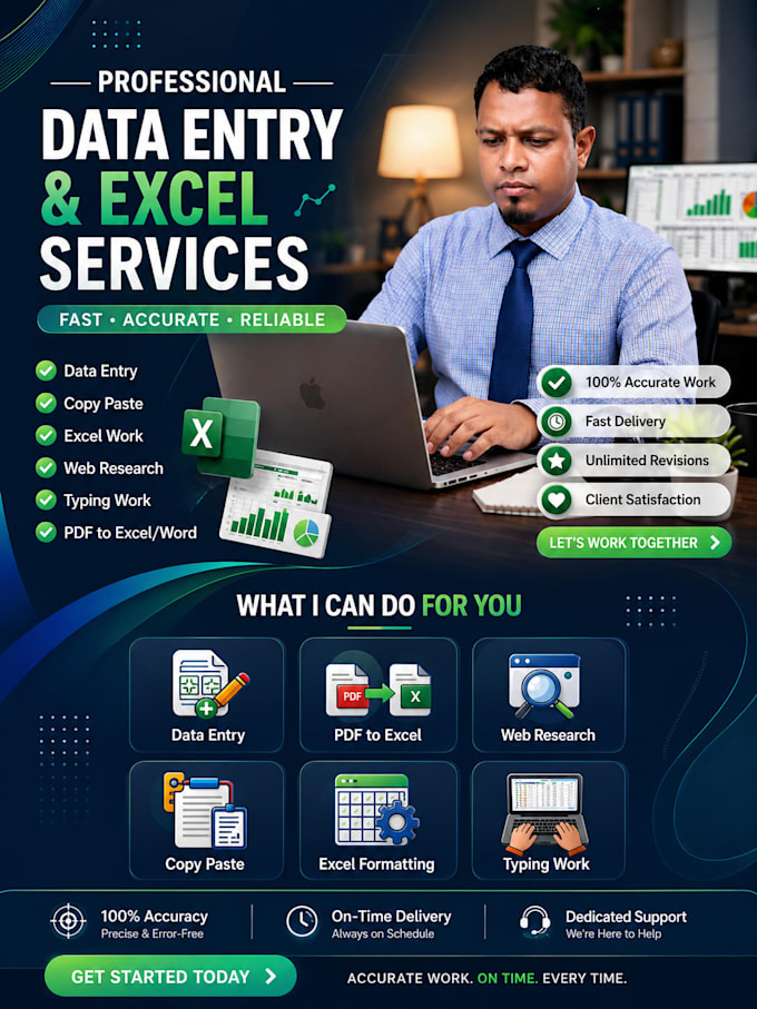 do fast and accurate data entry, copy paste, web research