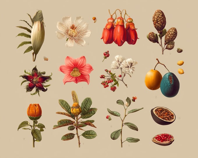design vintage botanical illustrations for branding and packaging