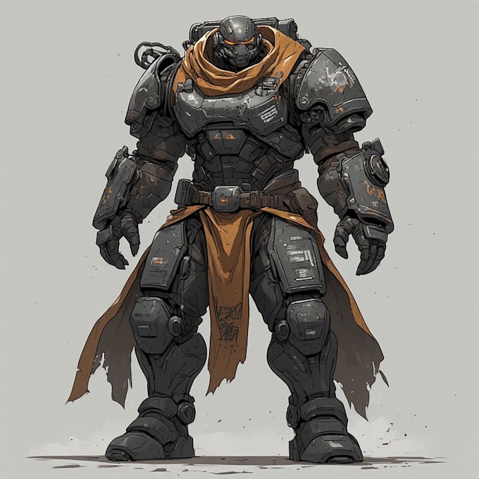 Create a sci fi character , illustration or concept art for you by ...