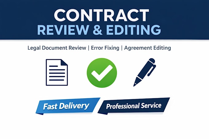 review contract, edit agreement, legal document review, and fix errors