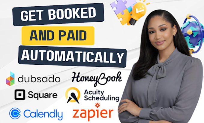 setup honeybook crm, square, zapier acuity scheduling calendly google calendar