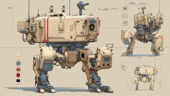 draw or design mechs robots concepts