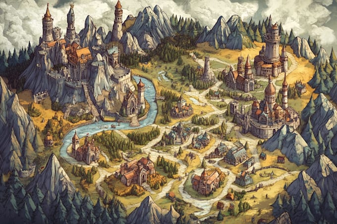 Fantasy Riskmap Design your fantasy maps by Kaiagne | Fiverr